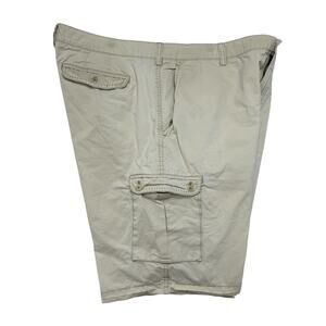 NAT NAST Khaki Cargo Short Size 42 Mens 100% Cotton Light Pocket Flat Front